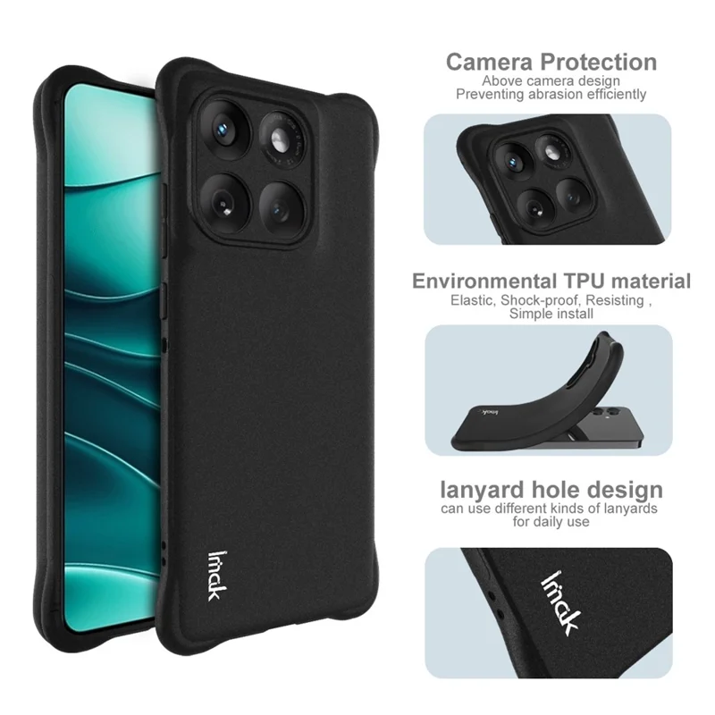 IMAK For Motorola Edge 60 5G / 60 Fusion 5G / Edge 60s 5G Case TPU Phone Cover Airbag Shockproof Protection - Matte Black-Cellmalls