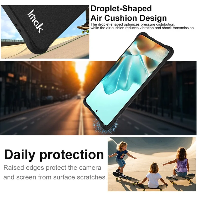IMAK For Motorola Edge (2025) 5G Case TPU Phone Cover Airbag Shockproof Protection - Matte Black-Cellmalls