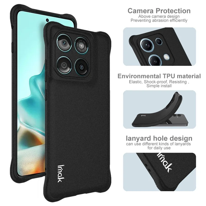 IMAK For Motorola Edge (2025) 5G Case TPU Phone Cover Airbag Shockproof Protection - Matte Black-Cellmalls
