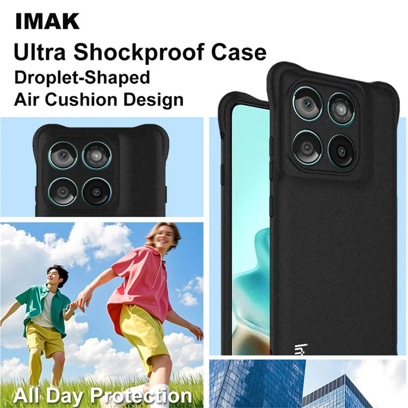 IMAK For Motorola Edge (2025) 5G Case TPU Phone Cover Airbag Shockproof Protection - Matte Black-Cellmalls