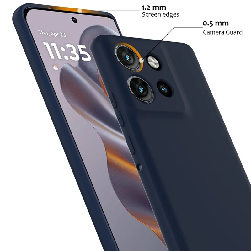 Liquid Silicone Case For Motorola Edge 50 Neo 5G  /  Moto S50 5G  /  Thinkphone 25 5G Compatible with MagSafe Phone Cover with Lanyard - Dark Blue-Cellmalls