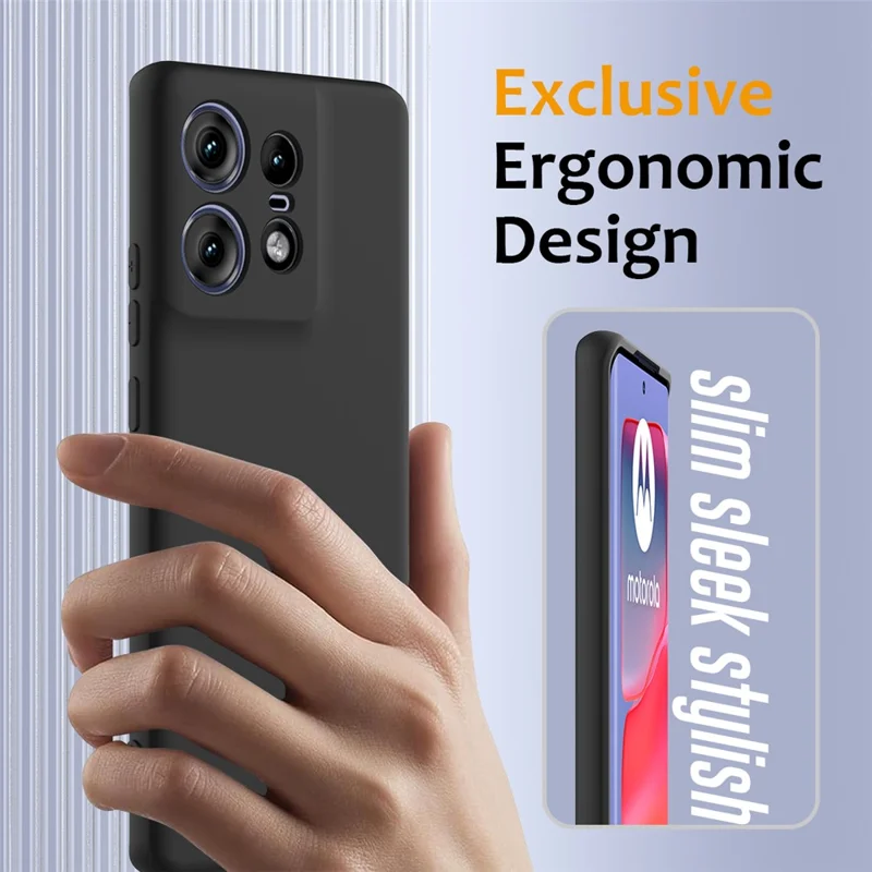 For Motorola Edge 50 Pro 5G Case Compatible with MagSafe Anti-Drop Liquid Silicone Phone Cover with Lanyard - Black-Cellmalls