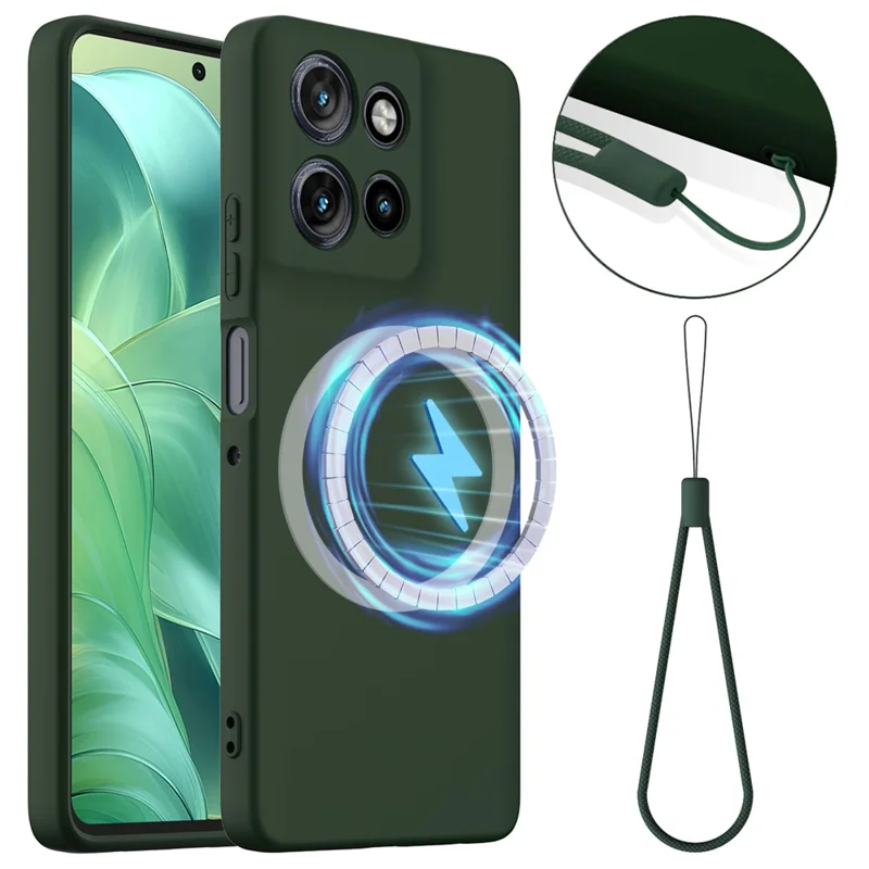 For Motorola Moto G Power (2025) Case Compatible with MagSafe Anti-Drop Liquid Silicone Phone Cover - Black-Cellmalls