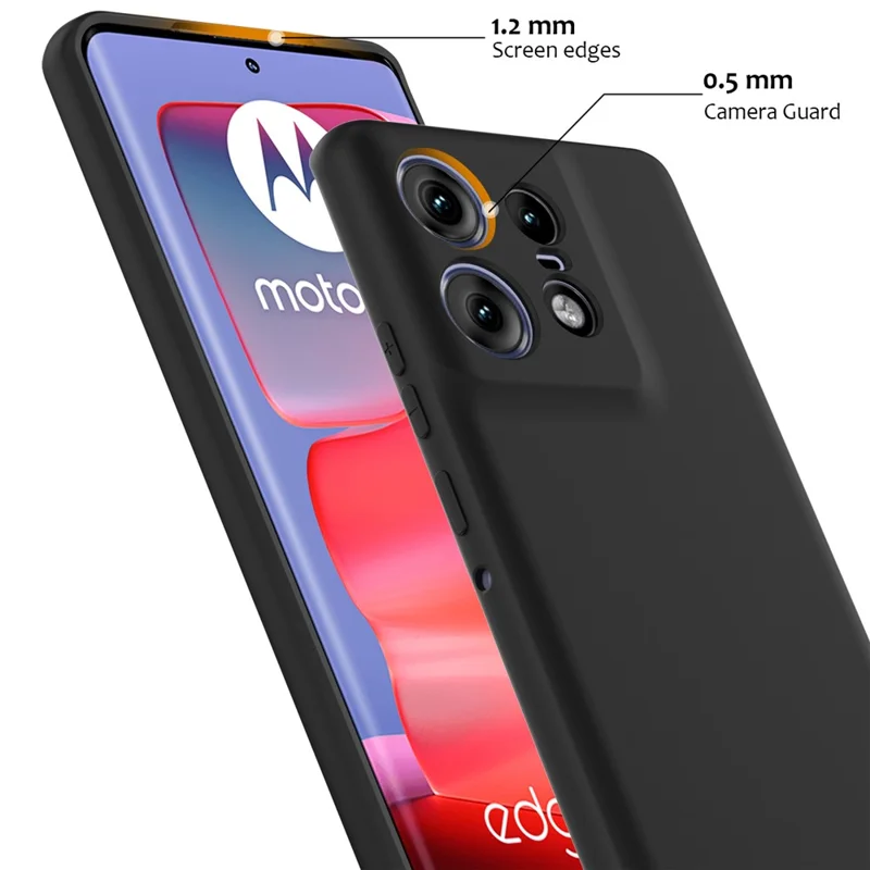 For Motorola Edge 50 Pro 5G Case Compatible with MagSafe Anti-Drop Liquid Silicone Phone Cover with Lanyard - Black-Cellmalls