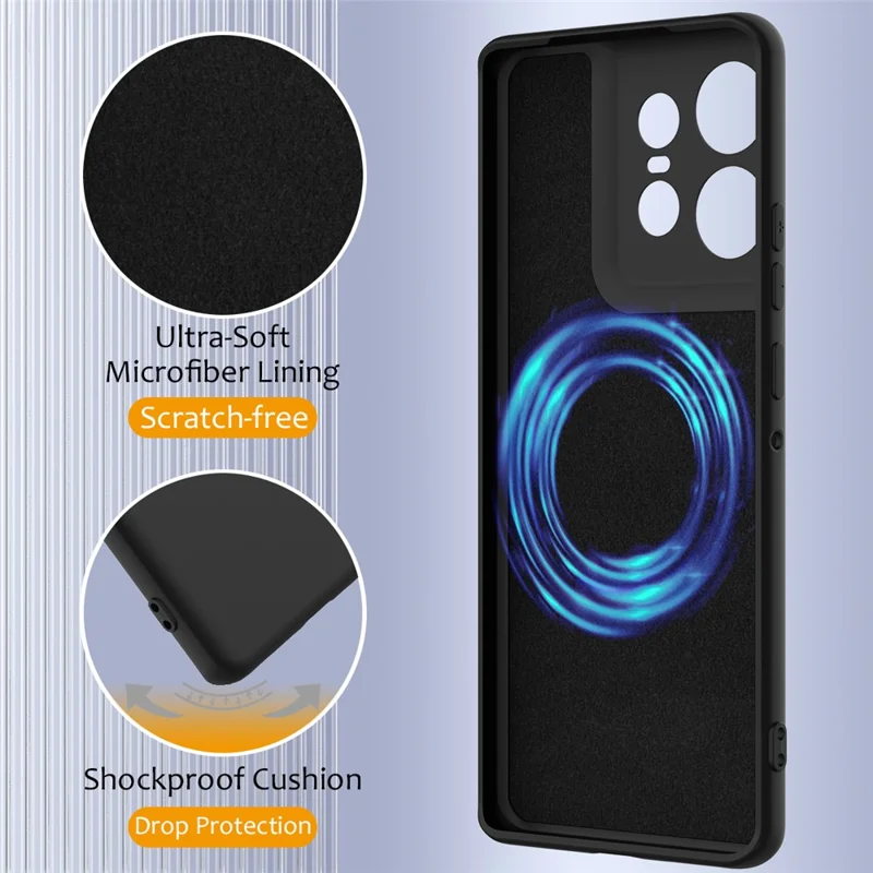 For Motorola Edge 50 Pro 5G Case Compatible with MagSafe Anti-Drop Liquid Silicone Phone Cover with Lanyard - Black-Cellmalls