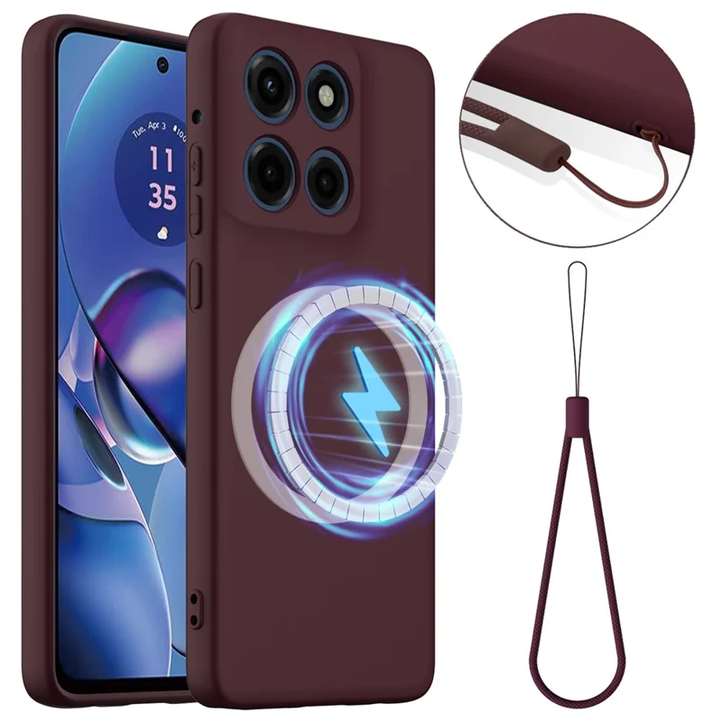 For Motorola Moto G Stylus 5G (2025) / Motorola Edge 60 Stylus 5G Case Compatible with MagSafe Anti-Drop Liquid Silicone Phone Cover - Black-Cellmalls