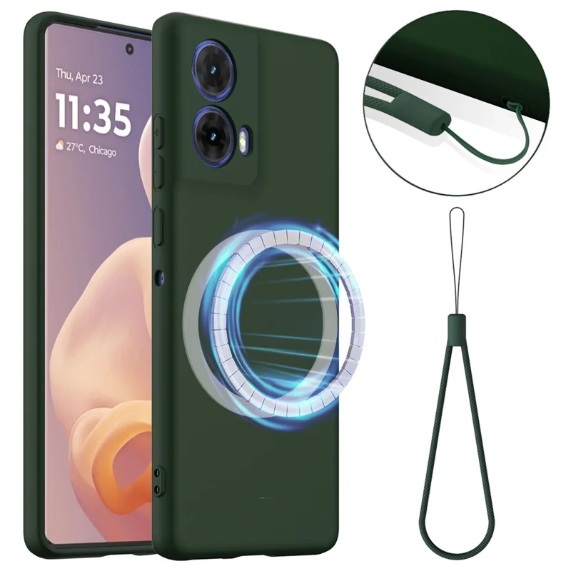 For Motorola S50 Neo 5G / Motorola Moto G85 5G Case Compatible with MagSafe Anti-Drop Liquid Silicone Phone Cover - Black-Cellmalls