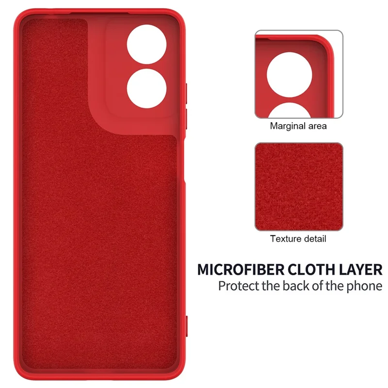 For Motorola Moto E14 4G Case with Hand Strap Liquid Silicone Phone Cover - Red-Cellmalls