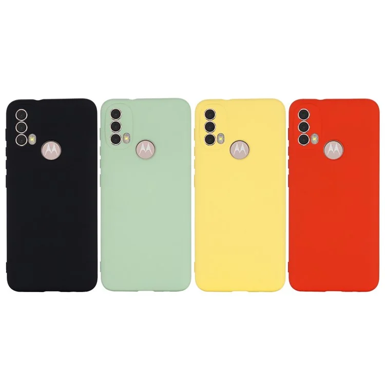 For Motorola Moto E20/E30/E40 Liquid Silicone Protective Cover Anti-scratch Slim Phone Case with Strap - Black-Cellmalls