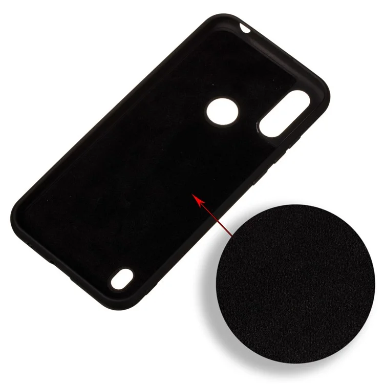 Liquid Silicone Phone Cover Case with Lanyard for Motorola Moto E6i / E6s (2020) - Black-Cellmalls