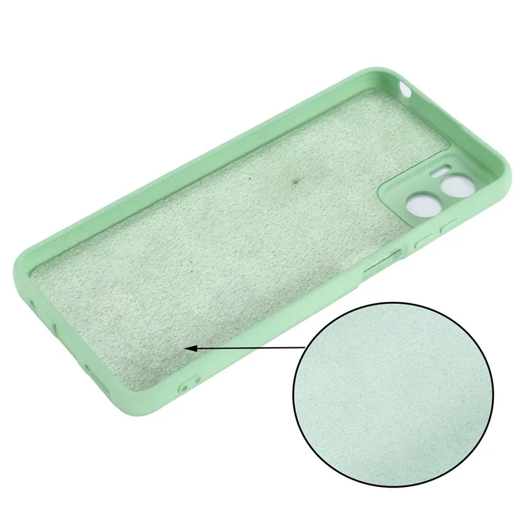 For Motorola Moto E22 4G / E22i 4G Liquid Silicone Cover Anti-Scratch Soft Lining Camera Protection Phone Case with Strap - Green-Cellmalls