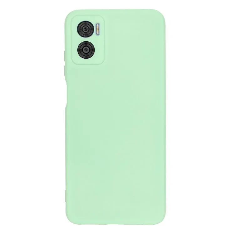 For Motorola Moto E22 4G / E22i 4G Liquid Silicone Cover Anti-Scratch Soft Lining Camera Protection Phone Case with Strap - Green-Cellmalls