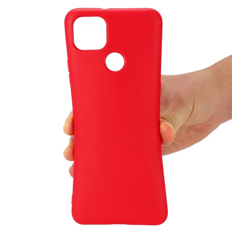 Liquid Silicone Soft Cover Case with Handy Strap for Motorola Moto G 5G - Red-Cellmalls