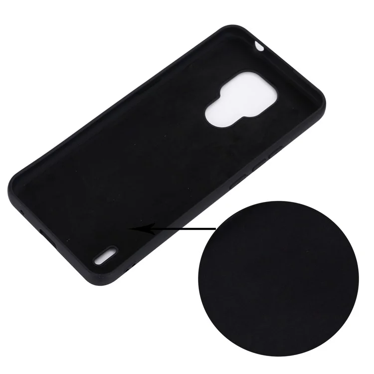 Plain Liquid Silicone Phone Protective Case + Handy Strap for Motorola Moto E7 2020 - Black-Cellmalls