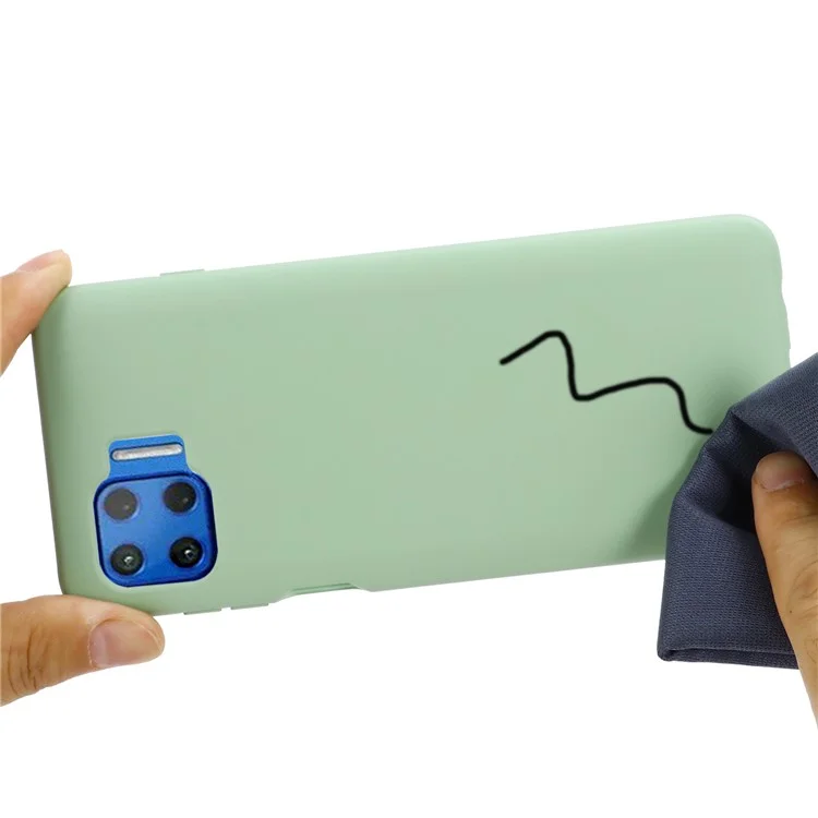 Solid Color Liquid Silicone Phone Protective Shell with Strap for Motorola Moto G 5G Plus - Green-Cellmalls