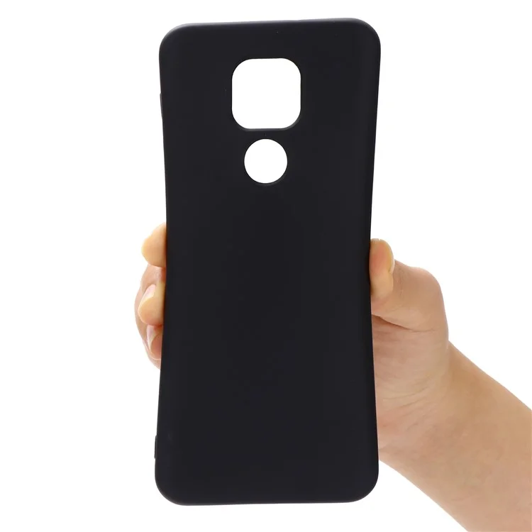 For Motorola Moto G Play (2021) Phone Case Liquid Silicone Shockproof Back Cover with Strap - Black-Cellmalls