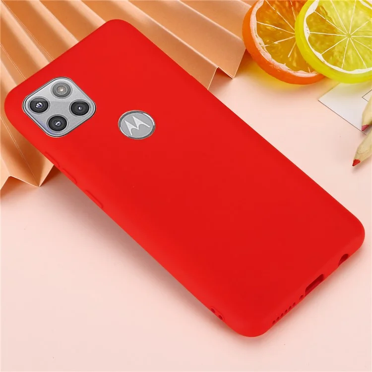 Liquid Silicone Soft Cover Case with Handy Strap for Motorola Moto G 5G - Red-Cellmalls