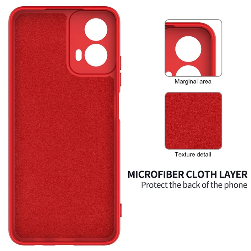 For Motorola Moto G Power (2024) Case Liquid Silicone Mobile Phone Cover with Strap - Red-Cellmalls