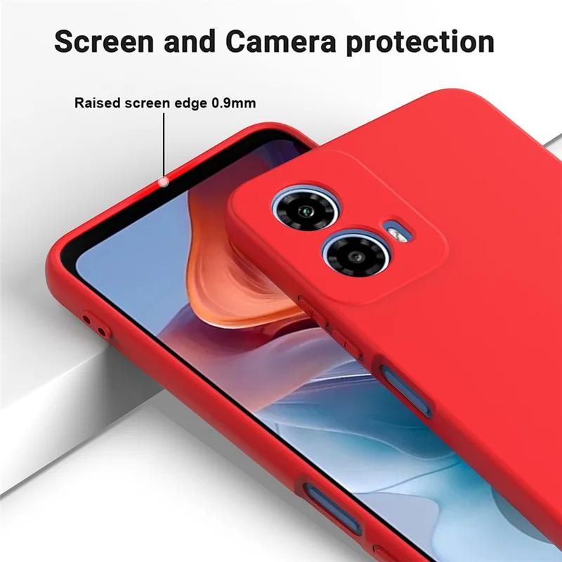 For Motorola Moto G Power (2024) Case Liquid Silicone Mobile Phone Cover with Strap - Red-Cellmalls