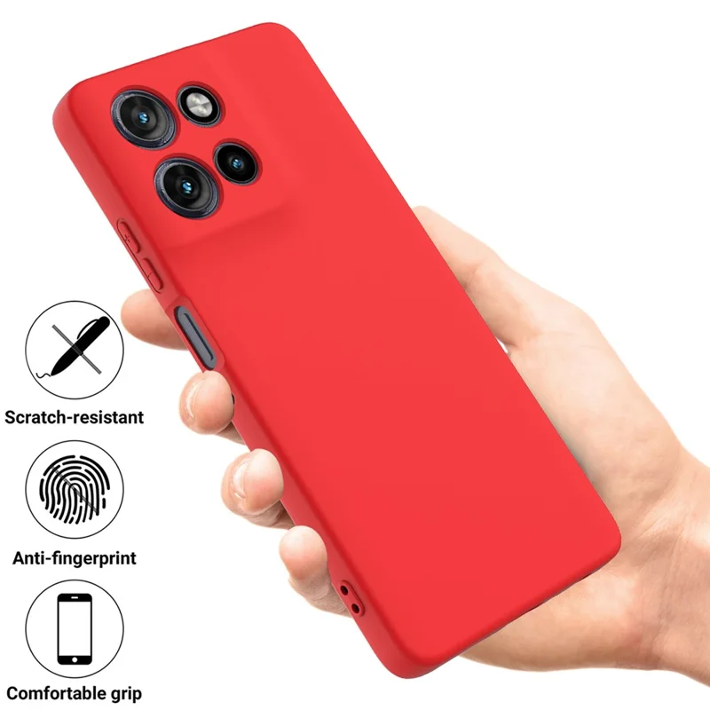 For Motorola Moto G Power (2025) Case Liquid Silicone Phone Back Cover with Hand Strap - Red-Cellmalls