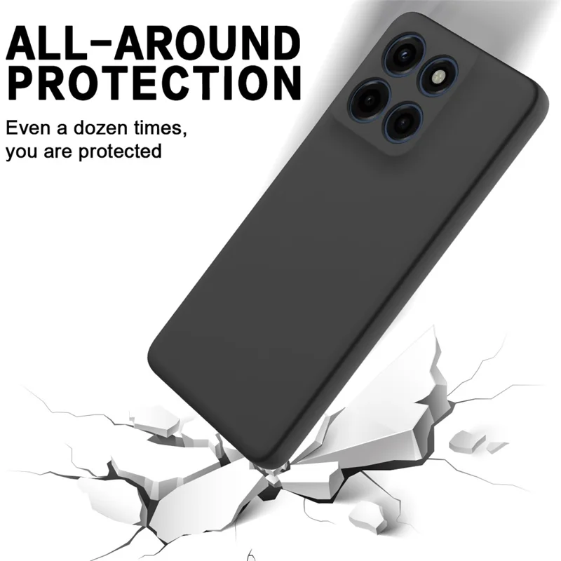 For Motorola Moto G Stylus 5G (2025) Liquid Silicone Case Phone Back Cover with Hand Strap - Black-Cellmalls