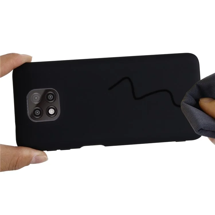 For Motorola Moto G Power (2021) Drop-proof Liquid Silicone Phone Case Protective Cover with Strap - Black-Cellmalls