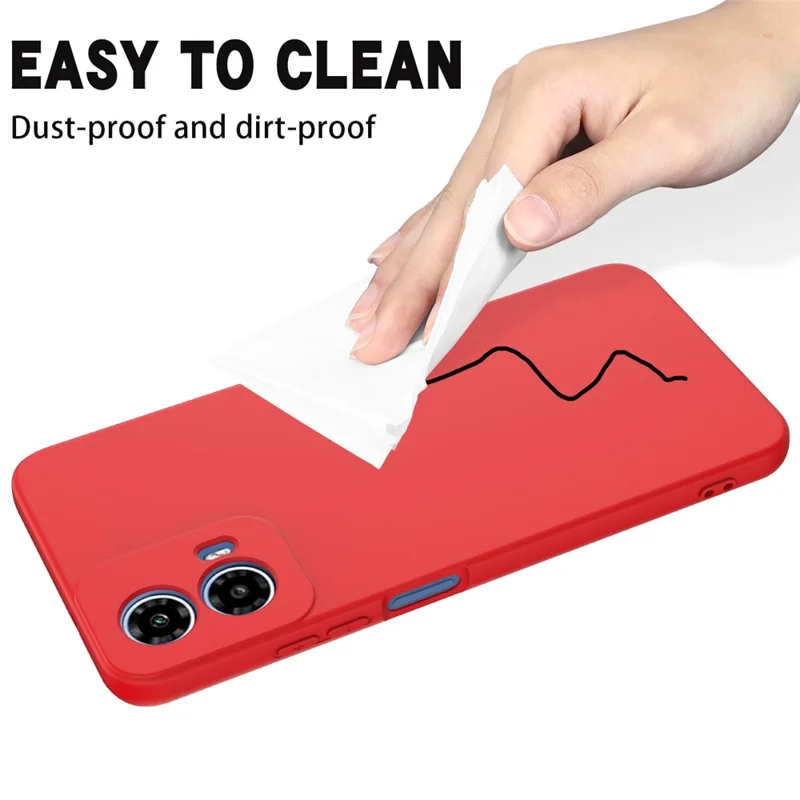 For Motorola Moto G Power (2024) Case Liquid Silicone Mobile Phone Cover with Strap - Red-Cellmalls
