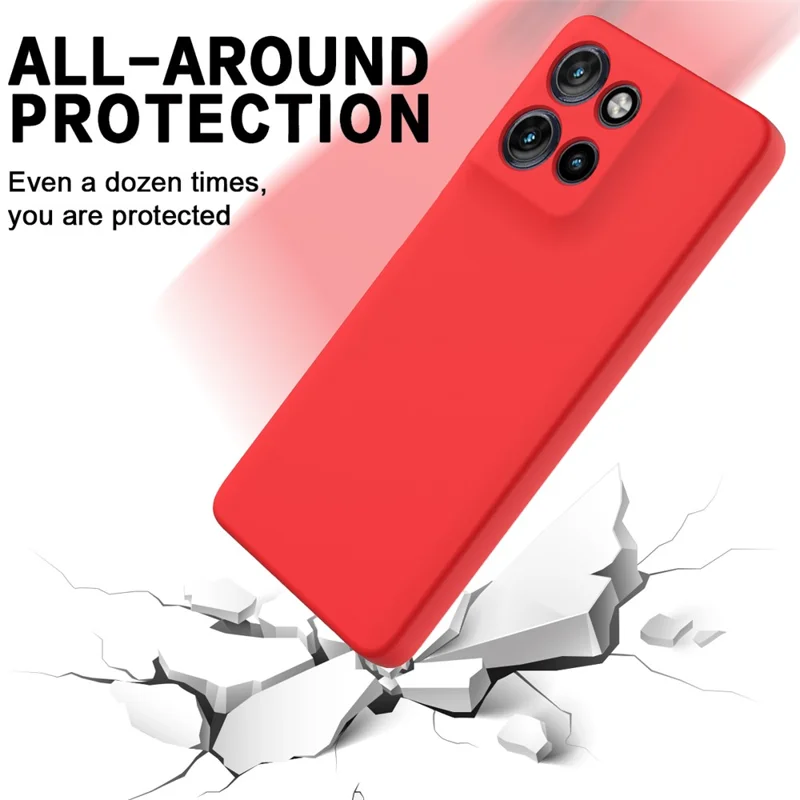 For Motorola Moto G Power (2025) Case Liquid Silicone Phone Back Cover with Hand Strap - Red-Cellmalls