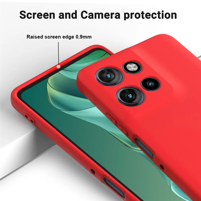 For Motorola Moto G Power (2025) Case Liquid Silicone Phone Back Cover with Hand Strap - Red-Cellmalls