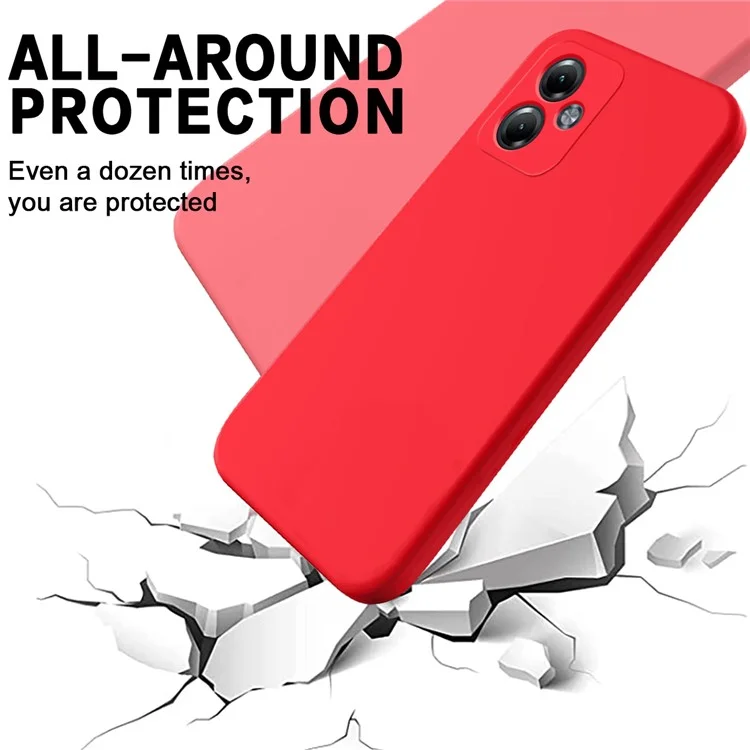 For Motorola Moto G14 4G Case Shockproof Liquid Silicone Mobile Phone Shell Cover - Red-Cellmalls