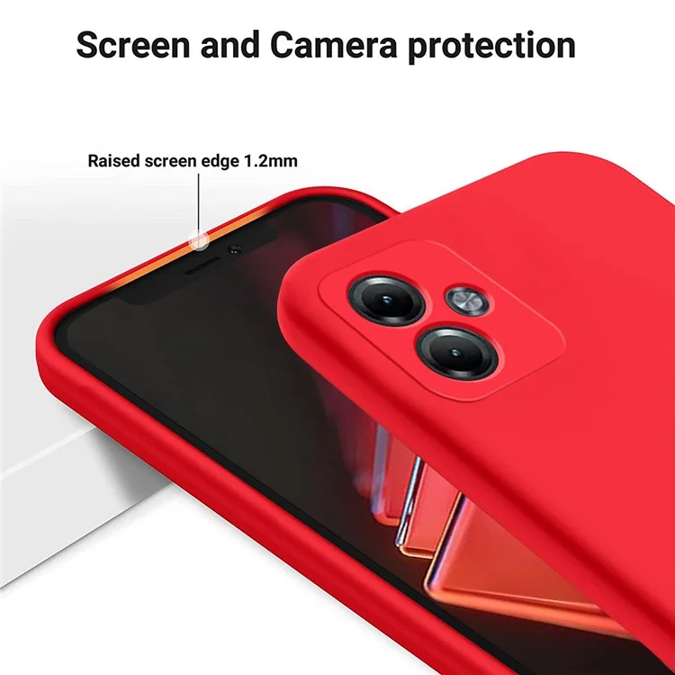 For Motorola Moto G14 4G Case Shockproof Liquid Silicone Mobile Phone Shell Cover - Red-Cellmalls