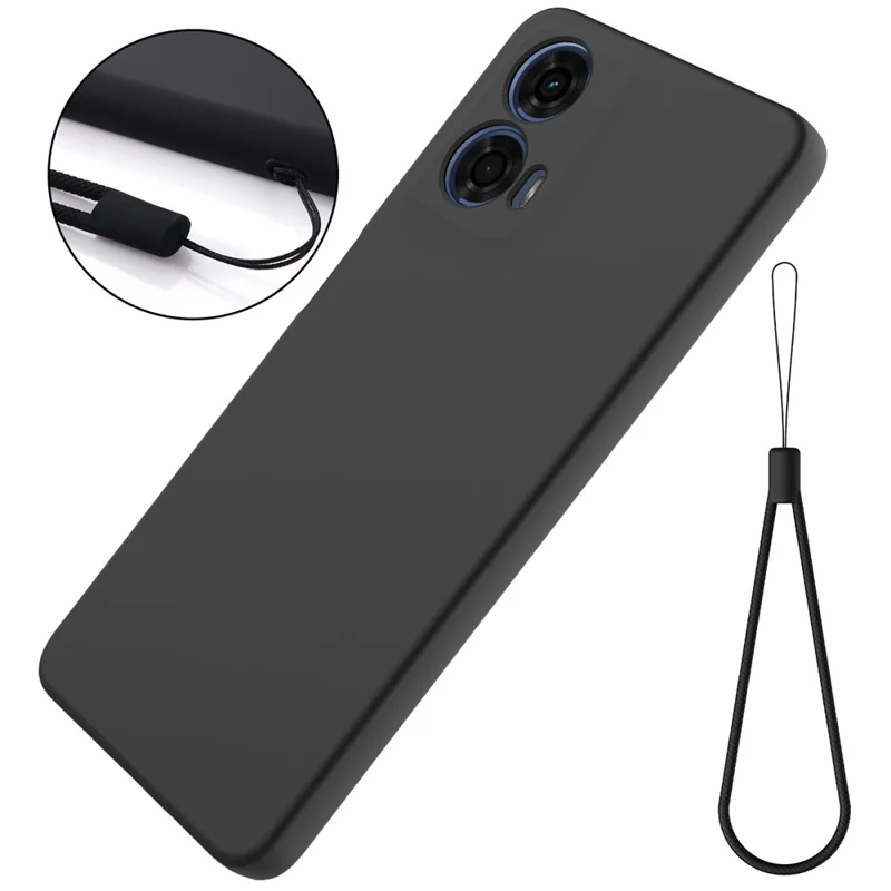 For Motorola Moto G04 4G / G24 4G Case Liquid Anti-scratch Silicone Fiber Lining Phone Cover - Black-Cellmalls