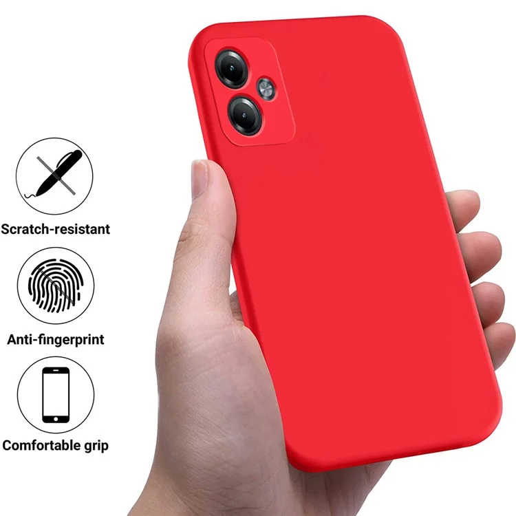 For Motorola Moto G14 4G Case Shockproof Liquid Silicone Mobile Phone Shell Cover - Red-Cellmalls