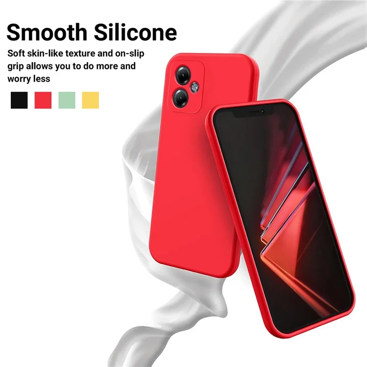For Motorola Moto G14 4G Case Shockproof Liquid Silicone Mobile Phone Shell Cover - Red-Cellmalls