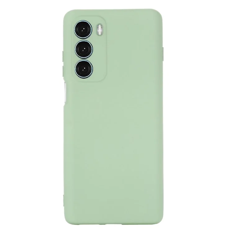 For Motorola Moto G200 5G/Edge S30 Soft Liquid Silicone Shockproof Phone Case Microfiber Lining Cushion Texture Cover with Strap - Green-Cellmalls