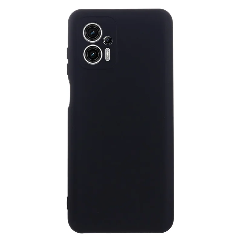 Smartphone Cover for Motorola Moto G13 4G / G23 4G , Liquid Silicone Soft Lining Case with Strap - Black-Cellmalls
