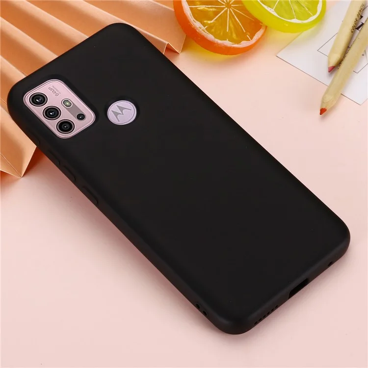 Liquid Silicone Soft Cover Case with Handy Strap for Motorola Moto G30/G20 / G10 - Black-Cellmalls