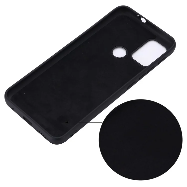 Liquid Silicone Soft Cover Case with Handy Strap for Motorola Moto G30/G20 / G10 - Black-Cellmalls