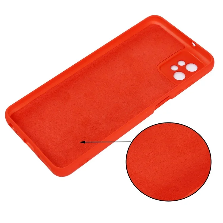 For Motorola Moto G32 4G Raised Bezel Protection Liquid Silicone Phone Case Inside Soft Microfiber Lining Phone Protective Shell Cover - Red-Cellmalls