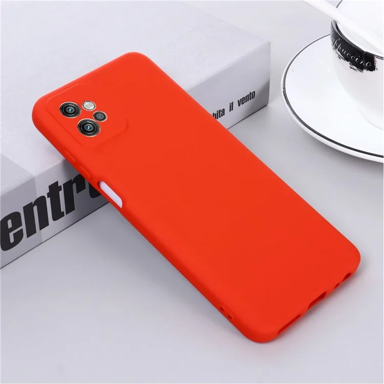 For Motorola Moto G32 4G Raised Bezel Protection Liquid Silicone Phone Case Inside Soft Microfiber Lining Phone Protective Shell Cover - Red-Cellmalls