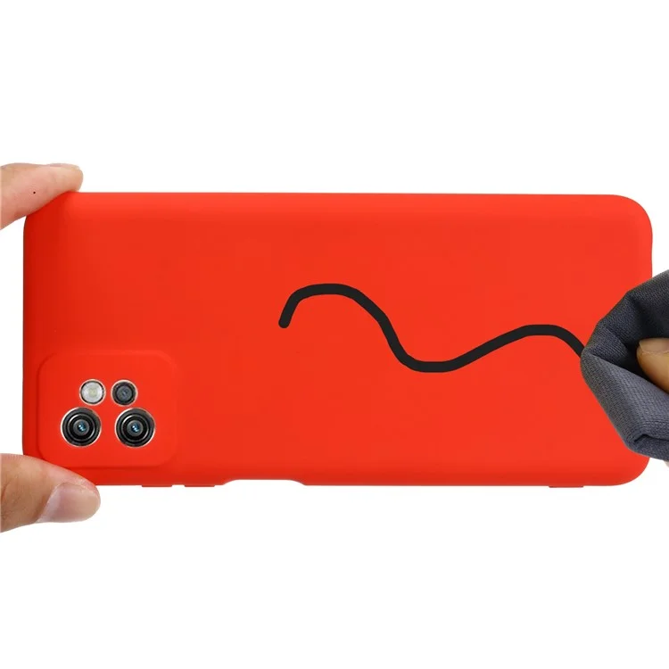 For Motorola Moto G32 4G Raised Bezel Protection Liquid Silicone Phone Case Inside Soft Microfiber Lining Phone Protective Shell Cover - Red-Cellmalls