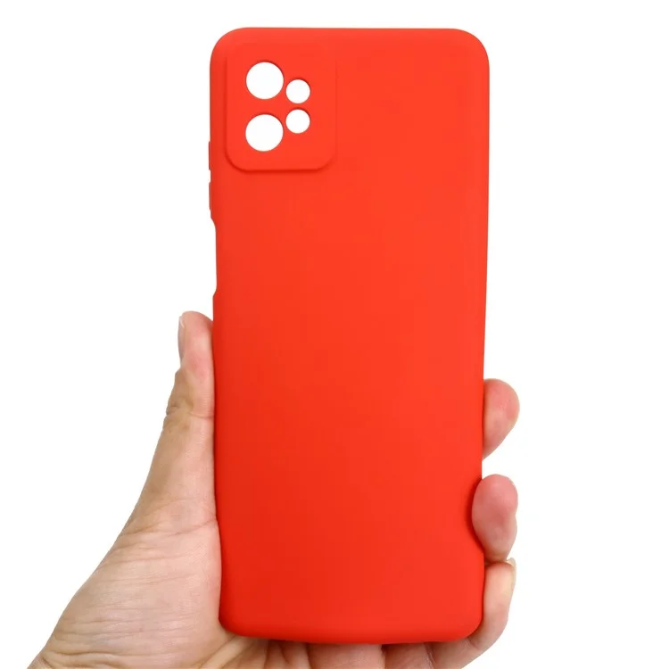 For Motorola Moto G32 4G Raised Bezel Protection Liquid Silicone Phone Case Inside Soft Microfiber Lining Phone Protective Shell Cover - Red-Cellmalls