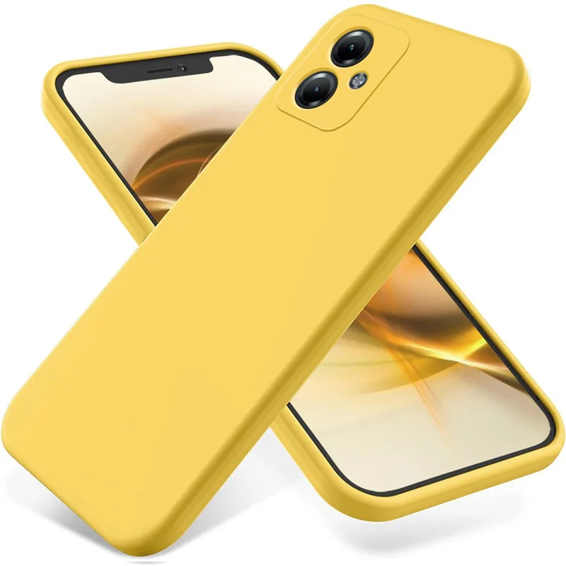 For Motorola Moto G54 Power 5G Phone Case Smooth Liquid Silicone+Soft Lining Protective Shell - Yellow-Cellmalls