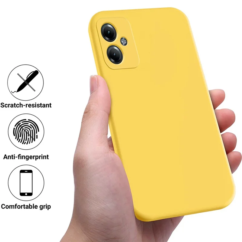 For Motorola Moto G54 Power 5G Phone Case Smooth Liquid Silicone+Soft Lining Protective Shell - Yellow-Cellmalls