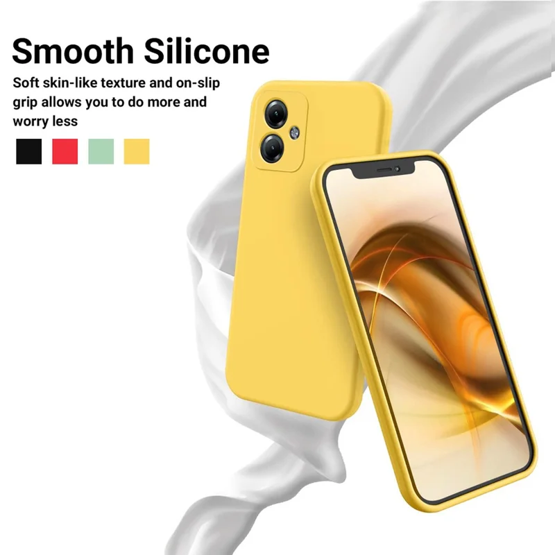 For Motorola Moto G54 Power 5G Phone Case Smooth Liquid Silicone+Soft Lining Protective Shell - Yellow-Cellmalls