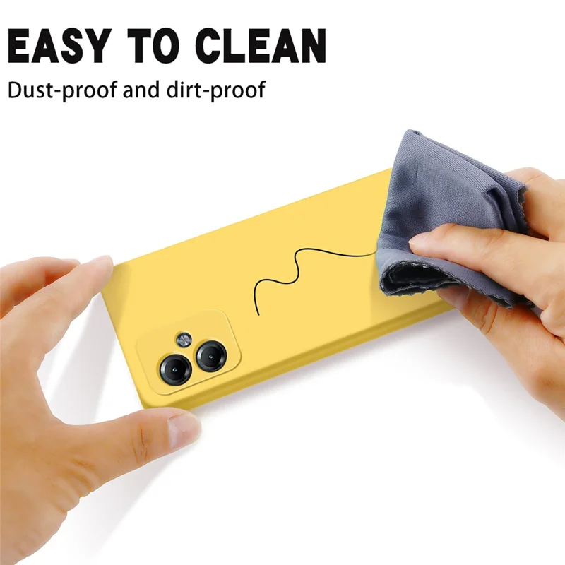 For Motorola Moto G54 Power 5G Phone Case Smooth Liquid Silicone+Soft Lining Protective Shell - Yellow-Cellmalls