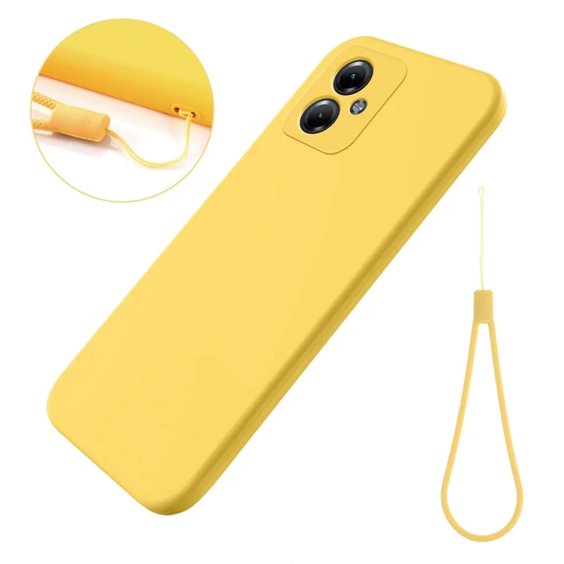 For Motorola Moto G54 Power 5G Phone Case Smooth Liquid Silicone+Soft Lining Protective Shell - Yellow-Cellmalls