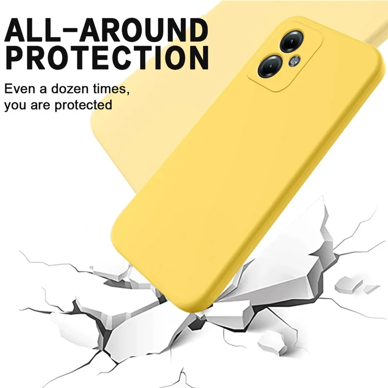 For Motorola Moto G54 Power 5G Phone Case Smooth Liquid Silicone+Soft Lining Protective Shell - Yellow-Cellmalls