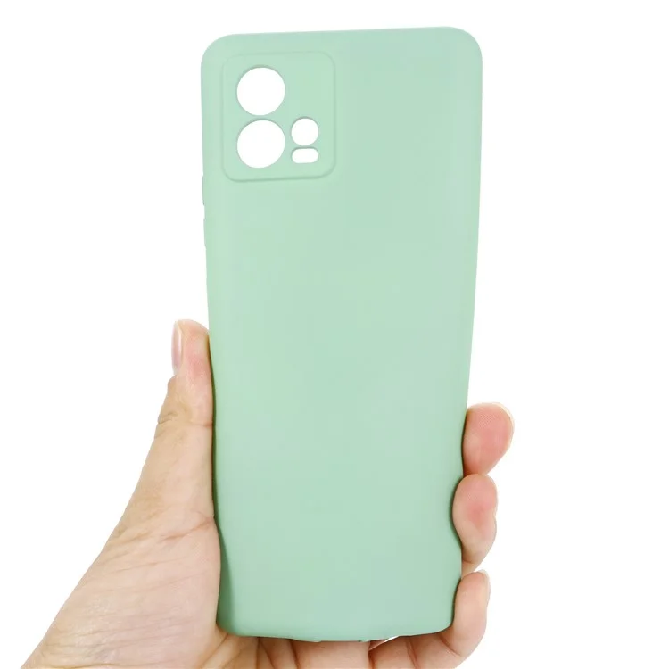 Phone Case for Motorola Moto G72 4G, Anti-collision Liquid Silicone + Soft Lining Protective Back Cover with Strap - Green-Cellmalls