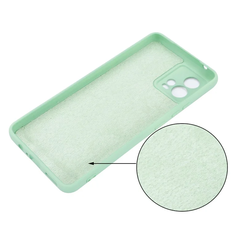 Phone Case for Motorola Moto G72 4G, Anti-collision Liquid Silicone + Soft Lining Protective Back Cover with Strap - Green-Cellmalls